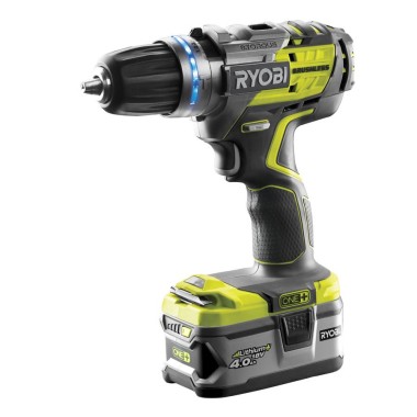 Бесщеточная ударная дрель-шуруповерт (4.0Ач + 1.5Ач) Ryobi R18PDBL-LL99S