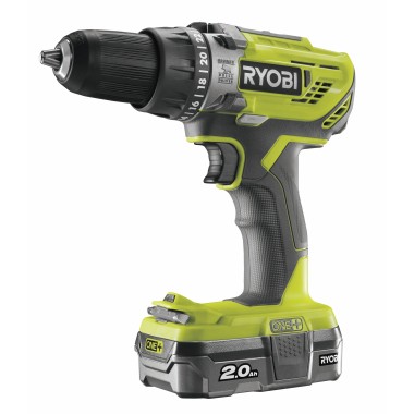 Ударная дрель-шуруповерт (1х2.0Ач) Ryobi R18PD3-120S