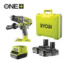 Бесщеточная ударная дрель-шуруповерт (2х2.0 Ач) Ryobi R18PD7-220B
