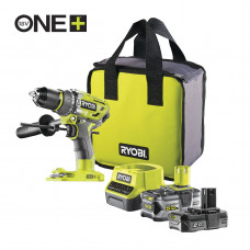 Бесщеточная ударная дрель-шуруповерт (5.0Ач + 2.0 Ач) Ryobi R18PD7-252S